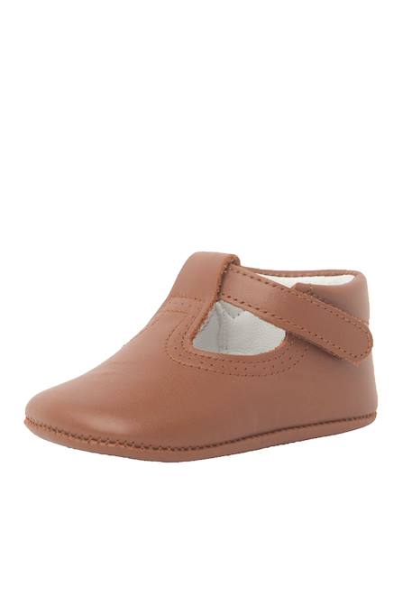 Salomés en cuir avec fermeture scratch Beige+Blanc+Bleu marine+Couleur cuir+Gris 20 - vertbaudet enfant 