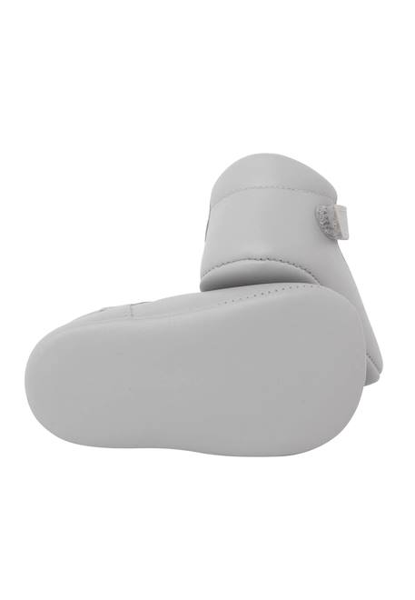 Salomés en cuir avec fermeture scratch Beige+Blanc+Bleu marine+Couleur cuir+Gris 27 - vertbaudet enfant 