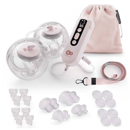 Tire-Lait Électrique Double Kinderkraft GENTLEFLOW avec Mémoire des Réglages, Batterie USB-C et 3 Modes de Tirage Gold+Pink 7 - vertbaudet enfant 