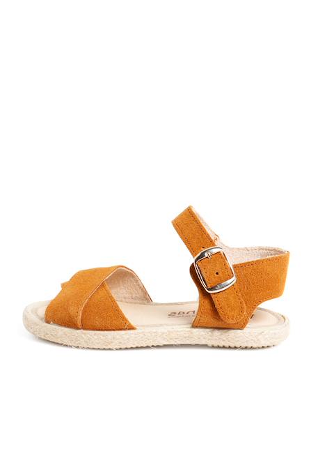 Sandale en suède brides croisées et semelle en jute Bleu+Camel 7 - vertbaudet enfant 