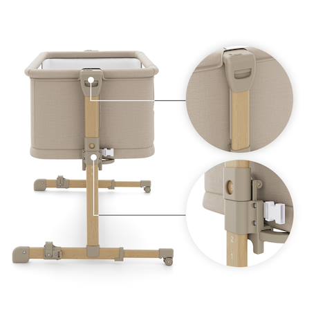 Lit bébé NESTEE GROW 2 3 en 1 évolutif avec matelas, cododo, 5 niveaux, pieds télescopiques beige Beige 5 - vertbaudet enfant 