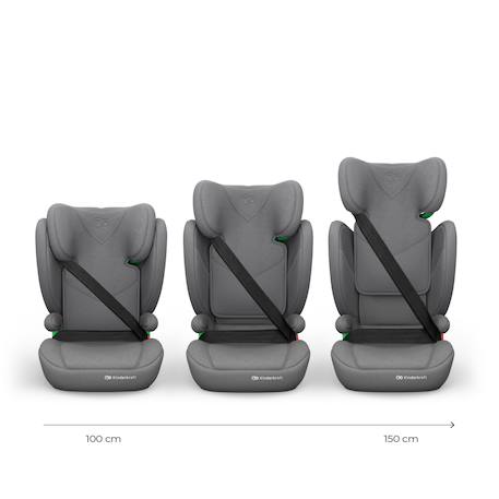 Siège Auto Kinderkraft JUNIOR FIX 2 PLUS 100-150 cm avec ISOFIX, H-GUARD, SPS, AIR FLOW et Appuie-Tête Réglable Black+Green+Grey+Pink 14 - vertbaudet enfant 