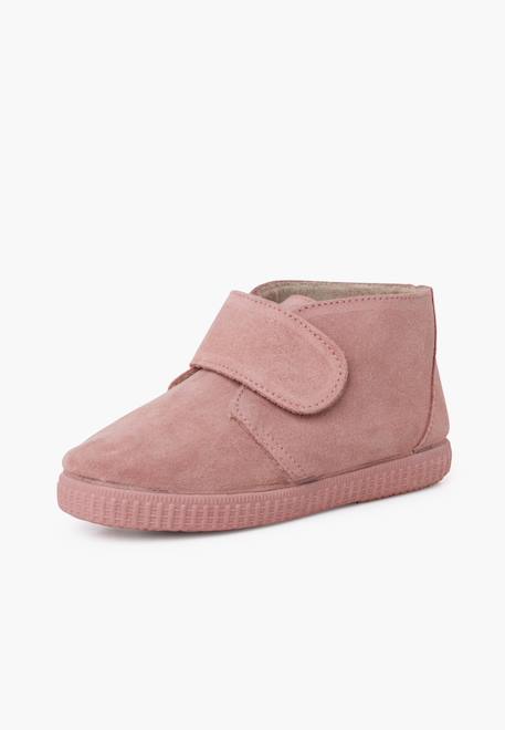 Bottines à brides larges adhérentes en fourrure Bleu+Bleu marine+Camel+Gris+Rose+Taupe 26 - vertbaudet enfant 