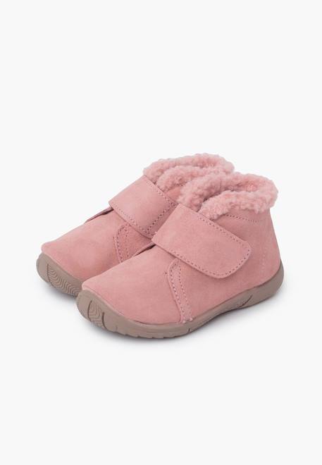 Botte avec col en laine d'agneau et sangle d'enfilage Gris+Rose+Taupe 10 - vertbaudet enfant 