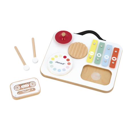 Table musicale baby en bois - 5 activités Multicolore 3 - vertbaudet enfant 