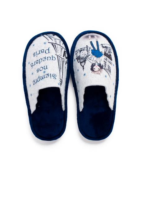 Sabots de maison en feutre  phrases Bleu marine+Turquoise 5 - vertbaudet enfant 