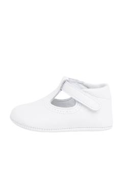 Chaussures-Salomés en cuir avec fermeture scratch
