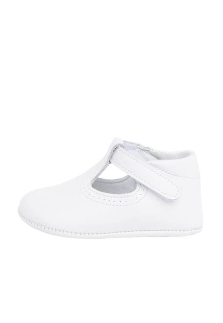 Salomés en cuir avec fermeture scratch Beige+Blanc+Bleu marine+Couleur cuir+Gris 7 - vertbaudet enfant 