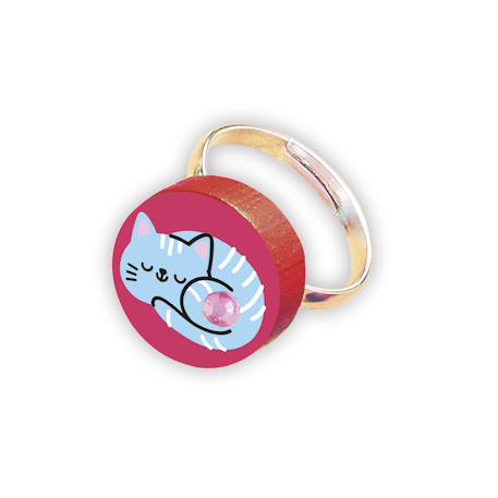 4 bijoux en bois à créer petits chats MULTICOLORE 4 - vertbaudet enfant 