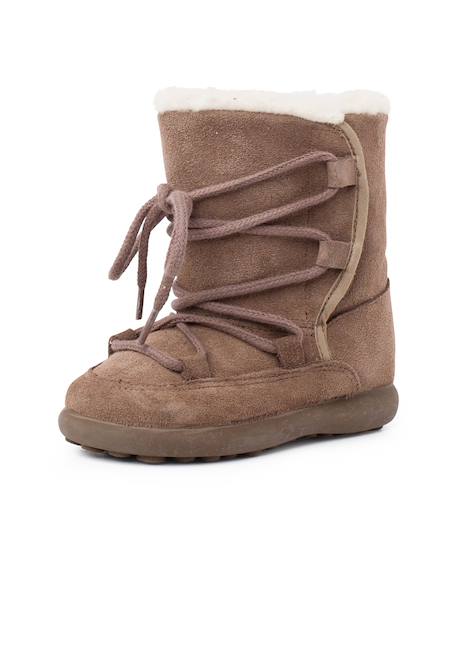 Bottes en peau de mouton avec fermeture collante Gris+Taupe 8 - vertbaudet enfant 