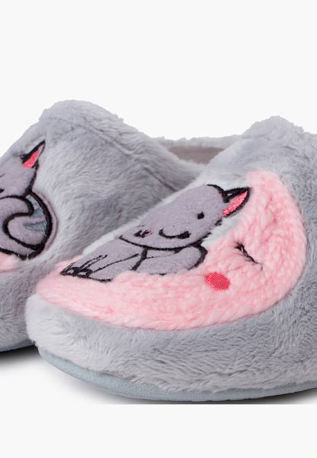 Chaussons type sabot chat et lune Gris 6 - vertbaudet enfant 