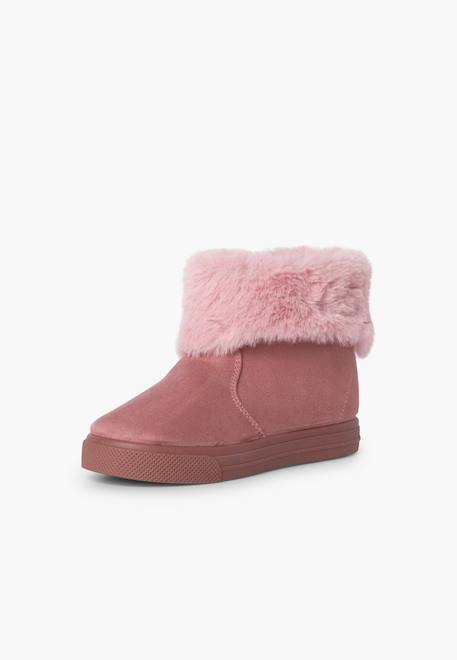 Bottes à col roulé en fourrure pour fille Bleu marine+Gris+Rose+Taupe 14 - vertbaudet enfant 
