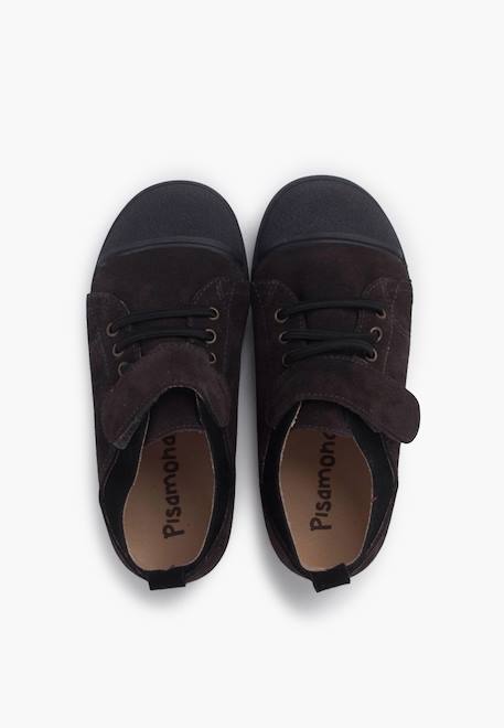 Baskets avec fermeture adhérente et laçage élastique Camel+Gris 11 - vertbaudet enfant 
