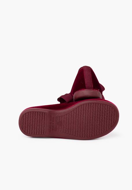 Chaussures babies velours avec nœud gros-grain filles Beige+Bleu de france+Bleu marine+Bordeaux+Gris+Noir+Rose pâle+Vert 21 - vertbaudet enfant 