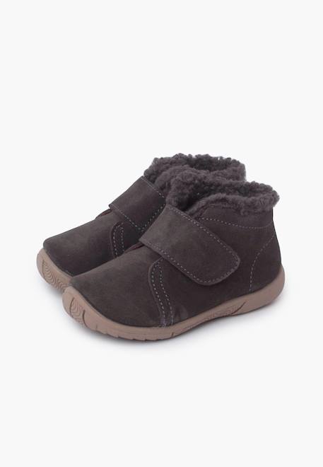 Botte avec col en laine d'agneau et sangle d'enfilage Gris+Rose+Taupe 4 - vertbaudet enfant 