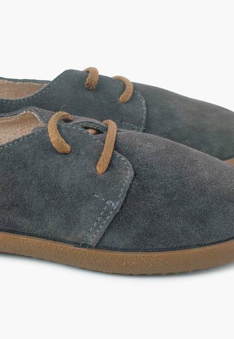 Chaussures à lacets en suède avec semelle caramel Bleu marine+Camel+Gris foncé+Taupe 18 - vertbaudet enfant 