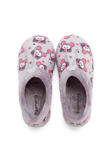 Chaussons babouches réglables souris Gris et rose 5 - vertbaudet enfant 