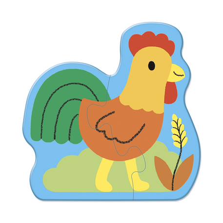 Puzzle évolutif la ferme - 2 à 10 pièces Multicolore 3 - vertbaudet enfant 