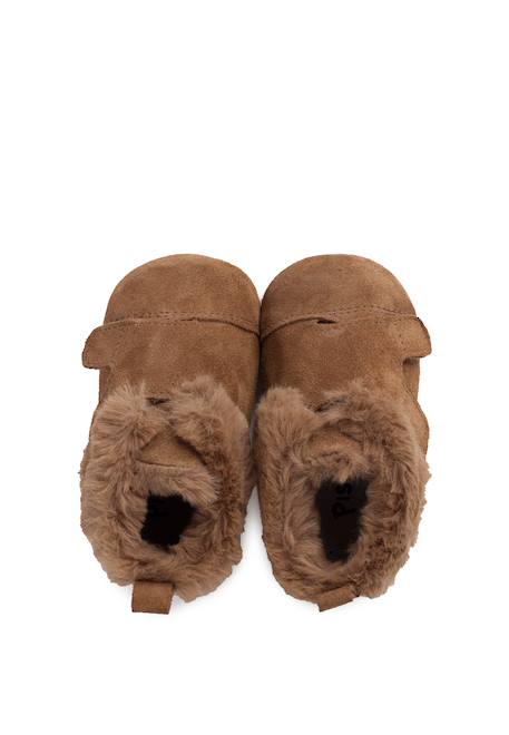 Bottines en cuir fourrure velours Bleu marine+Gris foncé+Taupe 17 - vertbaudet enfant 