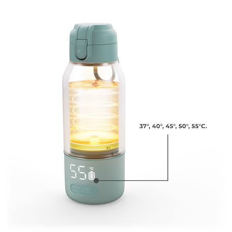 Chauffe-Biberon Mobile Kinderkraft GAJA 2 en 1 avec Thermos 500 ml, Écran Numérique, Chauffe Rapide et Maintien au Chaud 20 h Beige+Vert 10 - vertbaudet enfant 