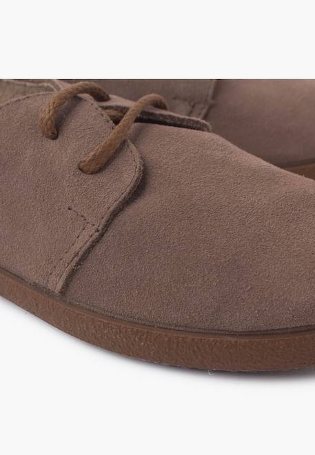 Chaussures à lacets en suède avec semelle caramel Bleu marine+Camel+Gris foncé+Taupe 24 - vertbaudet enfant 