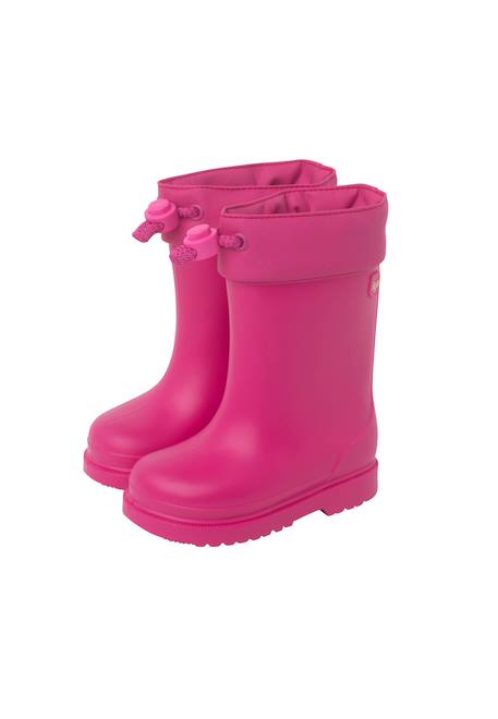 Bottes de pluie doublure intérieure en polaire fermeture ajustable Bleu marine+Fucsia 10 - vertbaudet enfant 