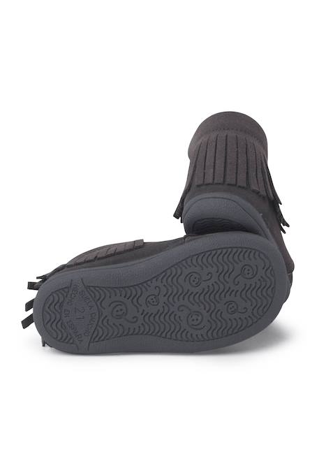 Bottes frangées à lacets premiers pas Bleu marine+Gris+Marron+Rose+Taupe 9 - vertbaudet enfant 
