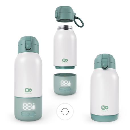 Chauffe-Biberon Mobile Kinderkraft GAJA 2 en 1 avec Thermos 500 ml, Écran Numérique, Chauffe Rapide et Maintien au Chaud 20 h Beige+Vert 8 - vertbaudet enfant 