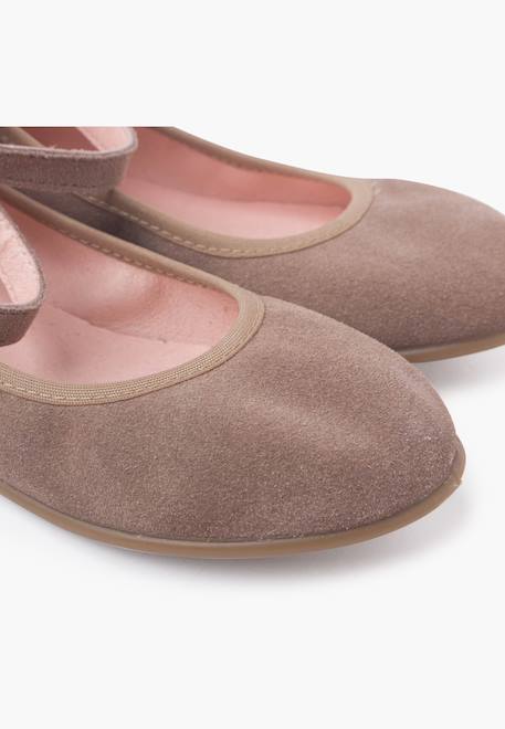 Ballerines souples en daim à bride Taupe 6 - vertbaudet enfant 
