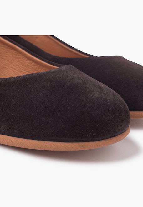 Ballerines plates en suède pour filles s Bordeaux+Gris foncé+Taupe 12 - vertbaudet enfant 