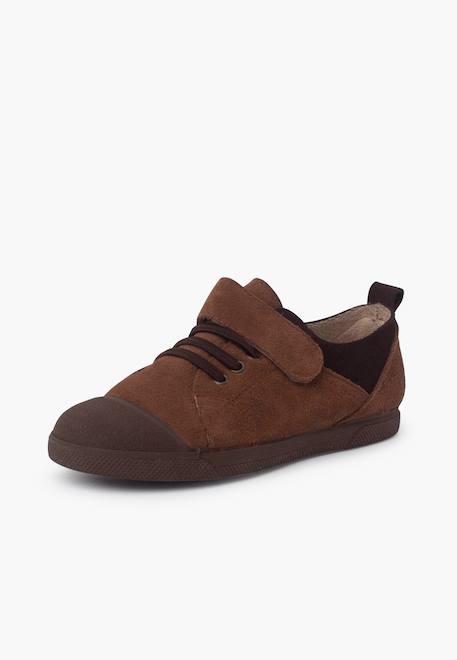 Baskets avec fermeture adhérente et laçage élastique Camel+Gris 2 - vertbaudet enfant 