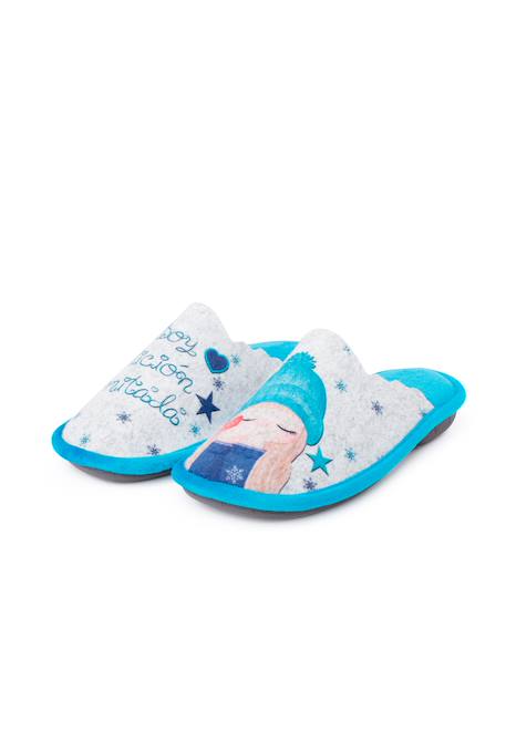 Sabots de maison en feutre  phrases Bleu marine+Turquoise 10 - vertbaudet enfant 