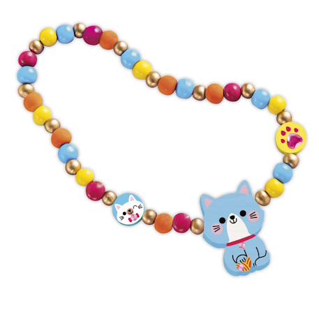 4 bijoux en bois à créer petits chats MULTICOLORE 6 - vertbaudet enfant 