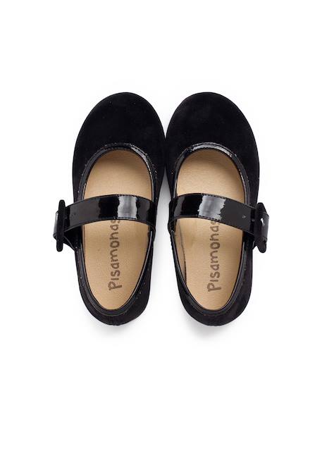 Velours chaussures babies large bracelet en cuir verni Noir+Rose pâle 5 - vertbaudet enfant 