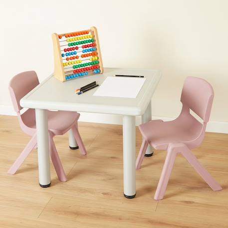 Table enfant avec 2 chaises Bleu clair et gris+Gris+Rose et gris+Vert 16 - vertbaudet enfant 