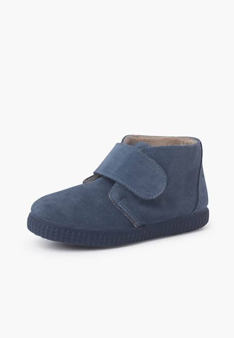 Bottines à brides larges adhérentes en fourrure Bleu+Bleu marine+Camel+Gris+Rose+Taupe 2 - vertbaudet enfant 