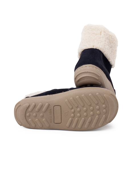Botte de sport avec fermeture éclair et semelle en peau de mouton Bleu marine+Gris 3 - vertbaudet enfant 