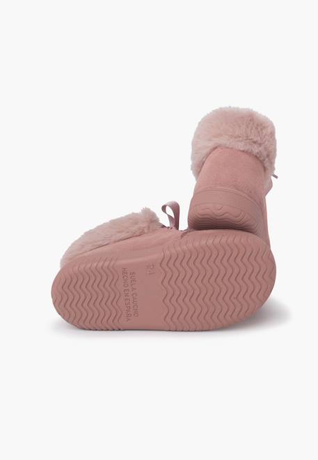 Bottines en suède fille col fourrure lacets en satin Bleu marine+Gris+Marron+Rose+Taupe 21 - vertbaudet enfant 