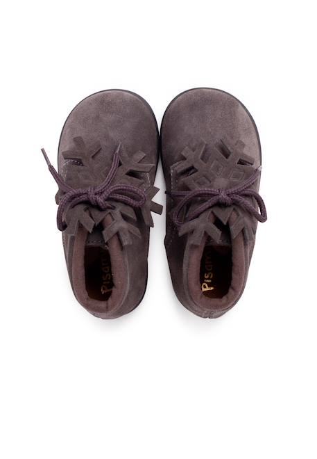 Bottines à lacets en daim avec ornement flocon de neige Gris+Rose+Taupe 5 - vertbaudet enfant 