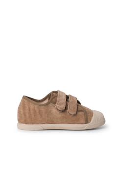 Chaussures-Chaussures bébé 17-26-Baskets en velours côtelé avec bout en caoutchouc et double fermeture