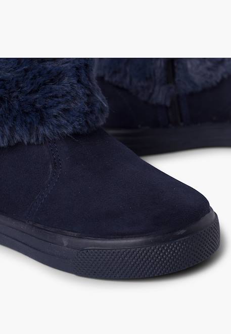 Bottes à col roulé en fourrure pour fille Bleu marine+Gris+Rose+Taupe 6 - vertbaudet enfant 