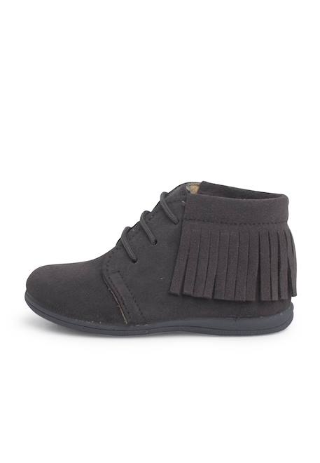 Bottes frangées à lacets premiers pas Bleu marine+Gris+Marron+Rose+Taupe 7 - vertbaudet enfant 
