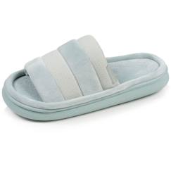 Vêtements de grossesse-Chaussons mules ouvertes velours semelle bloup xtra confort