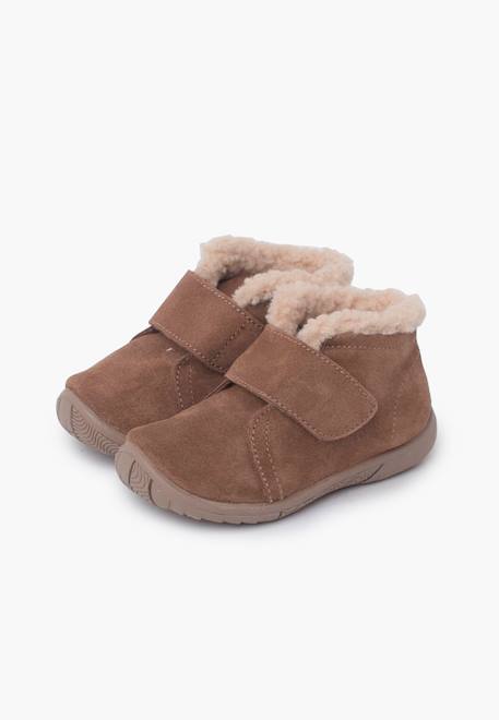 Botte avec col en laine d'agneau et sangle d'enfilage Gris+Rose+Taupe 16 - vertbaudet enfant 