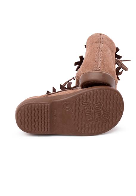 Bottines à lacets en daim avec ornement flocon de neige Gris+Rose+Taupe 15 - vertbaudet enfant 