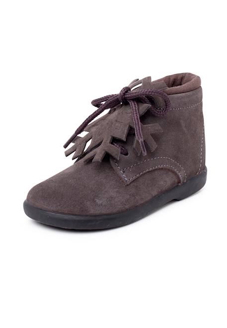 Bottines à lacets en daim avec ornement flocon de neige Gris+Rose+Taupe 2 - vertbaudet enfant 