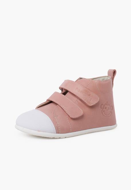Bottine sport en cuir à bout blanc Couleur cuir+Rose 8 - vertbaudet enfant 