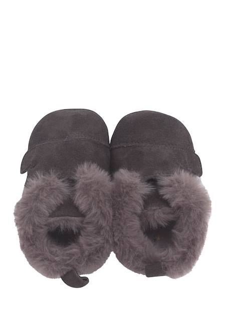 Bottines en cuir fourrure velours Bleu marine+Gris foncé+Taupe 12 - vertbaudet enfant 