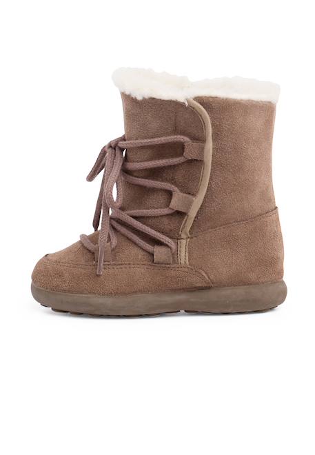 Bottes en peau de mouton avec fermeture collante Gris+Taupe 7 - vertbaudet enfant 