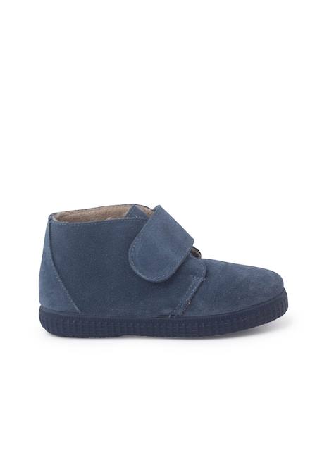 Bottines à brides larges adhérentes en fourrure Bleu+Bleu marine+Camel+Gris+Rose+Taupe 1 - vertbaudet enfant 